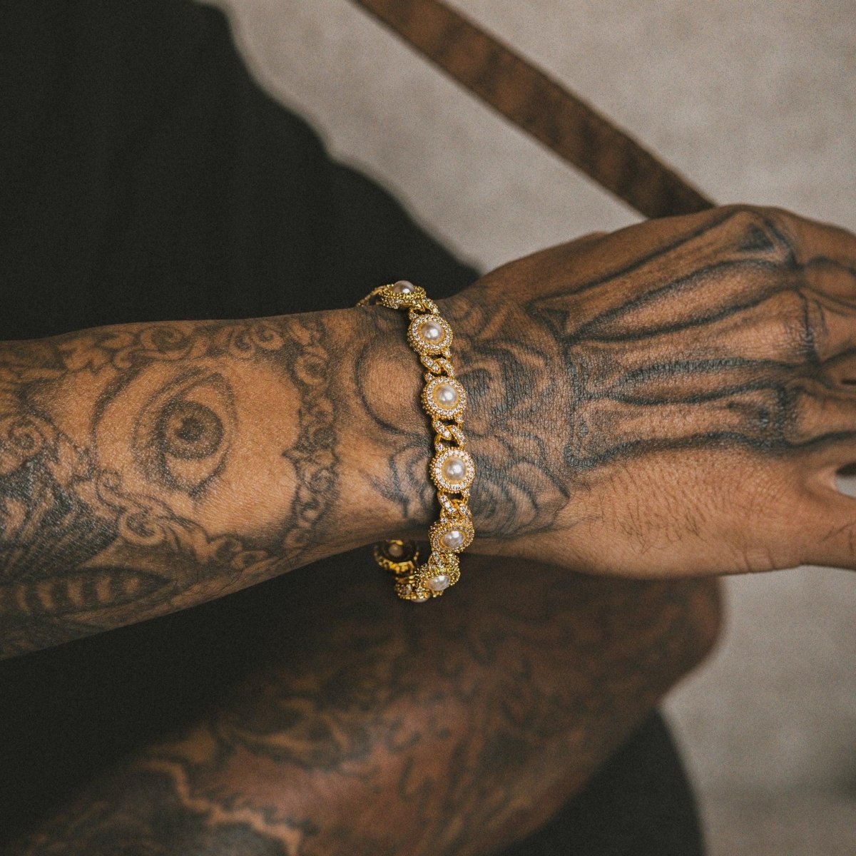 Pearl Bezel Cuban Set - Gold