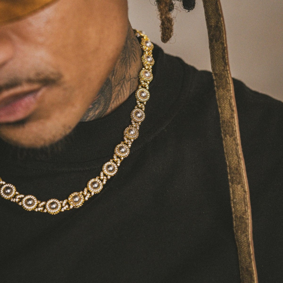 Pearl Bezel Cuban Set - Gold