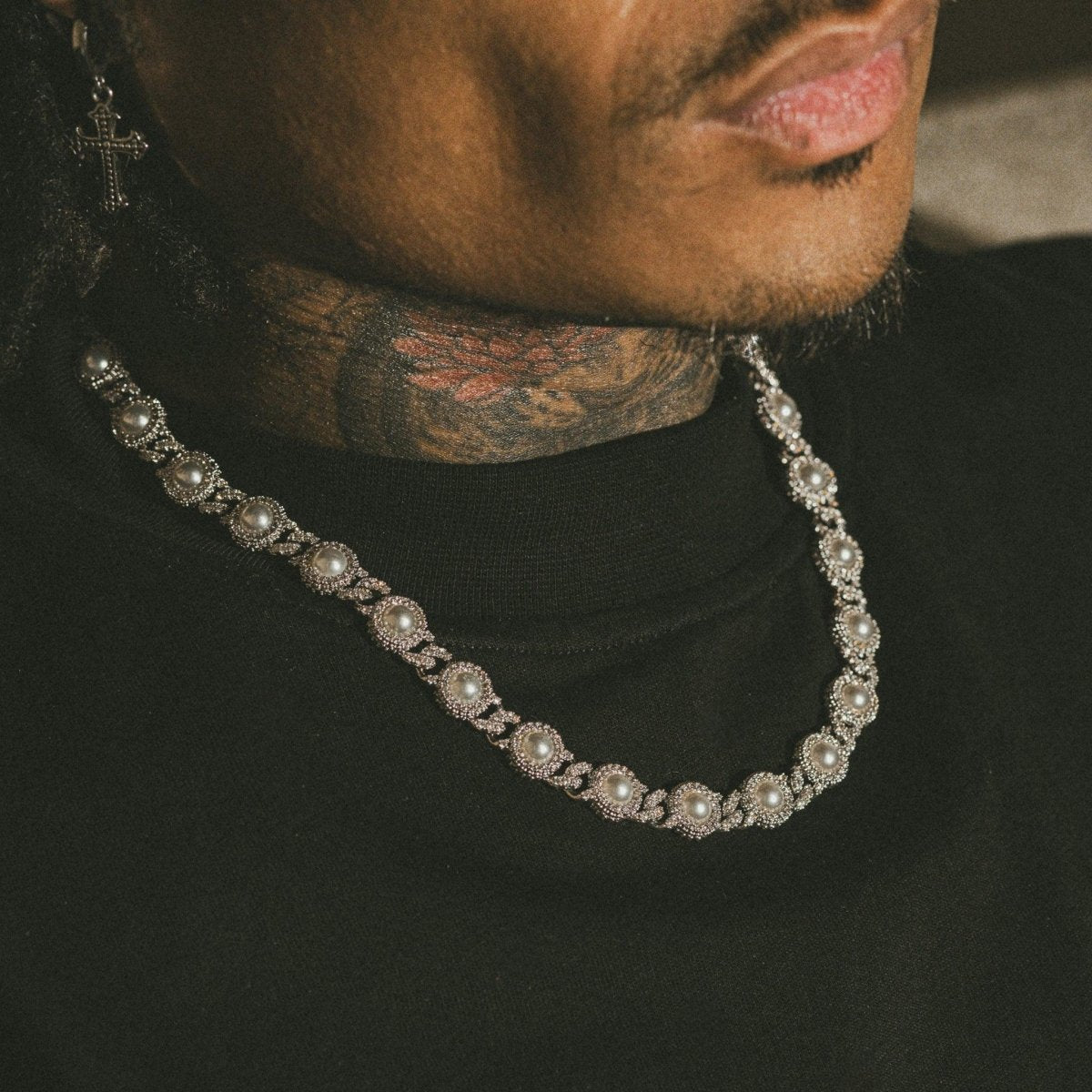 Pearl Bezel Cuban Set - Silver