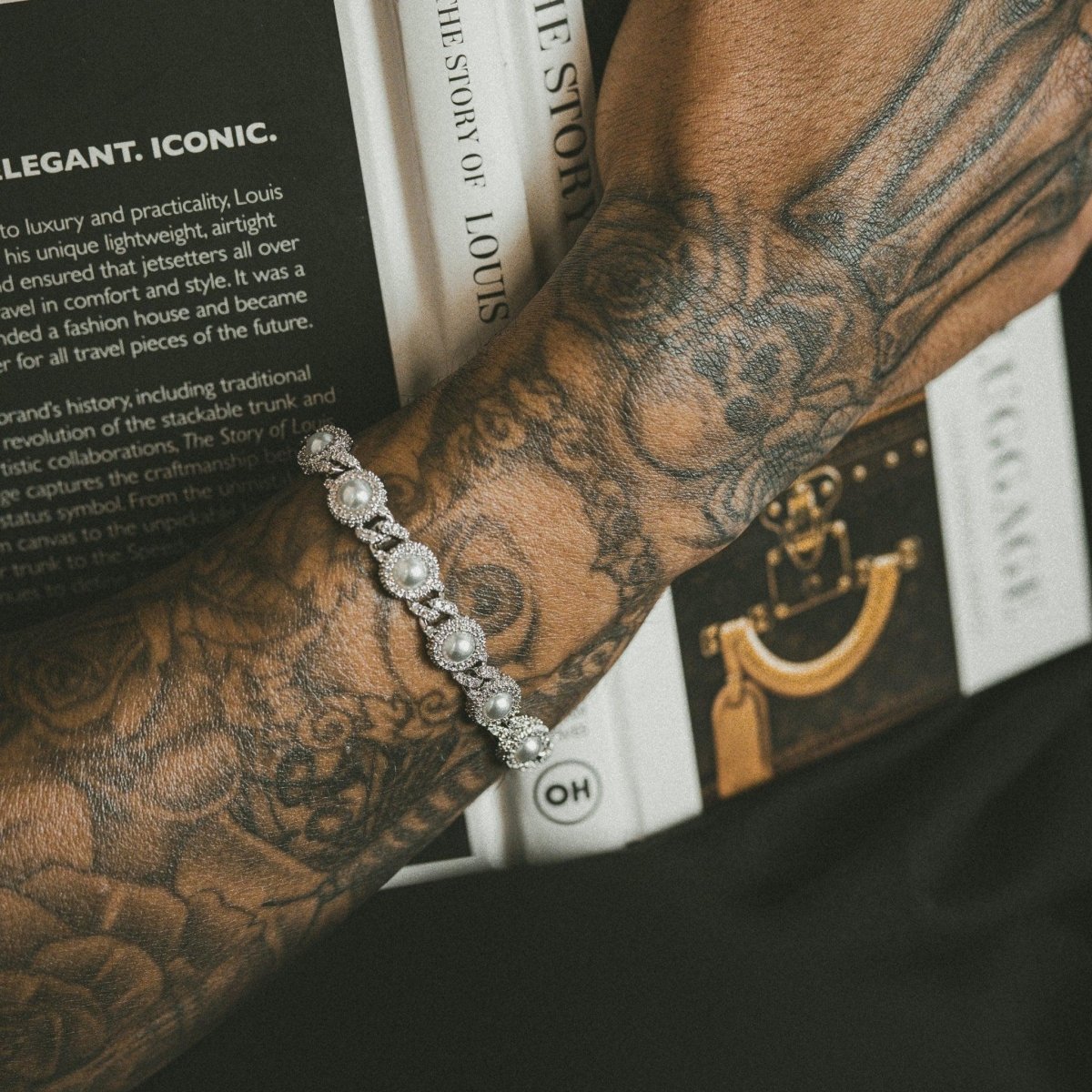 Pearl Bezel Cuban Set - Silver