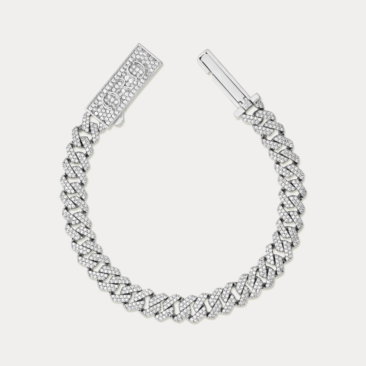 Prong Cuban Bracelet (8mm) - Silver