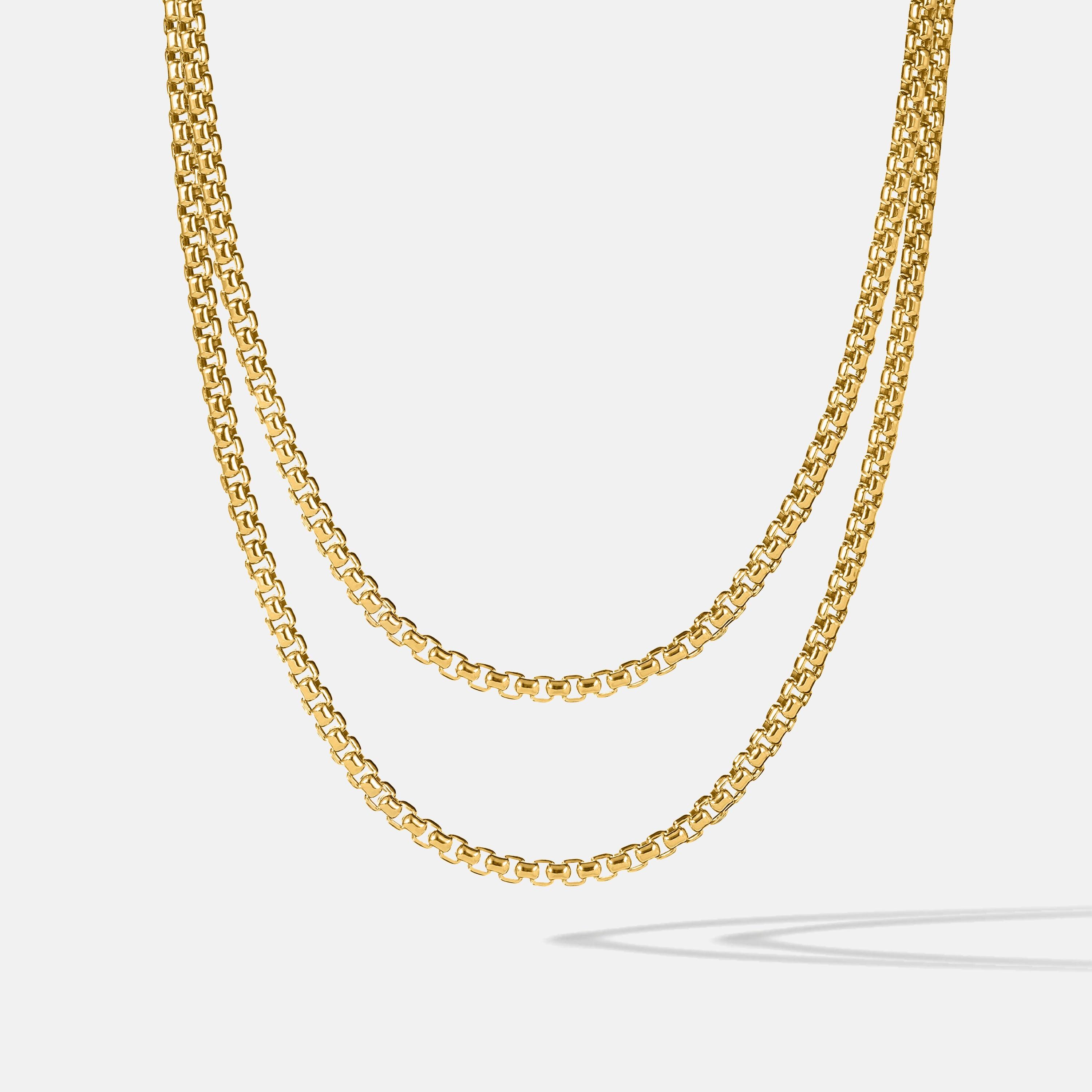 Venetian Box Chain Stack (3mm) - Gold - Hommes Oro